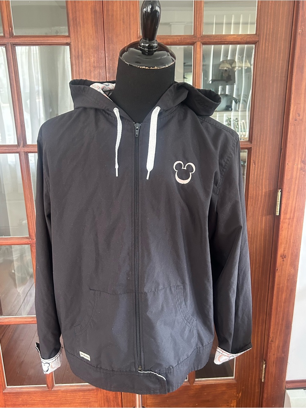 Disney Hooded Jacket Women Xlarge Mickey Mouse Hood Zipper Close